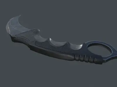 Karambit knife Low-poly 3D model 4