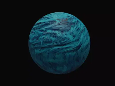Blue Fur PBR Material 3D model