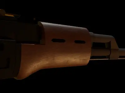Ak47 Rifle Assault Rifle Gun Weapon 3D Model Free low-poly 3D model