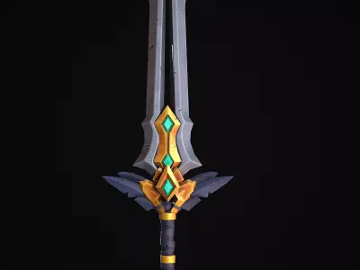 Stylized Sword Free low-poly 3D model