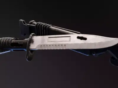 L3A1 Bayonet and Scabbard Low-poly 3D model