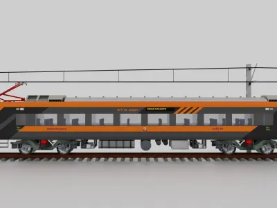 Train 18 Vande Bharat Express in Saffron Black Livery 3D model