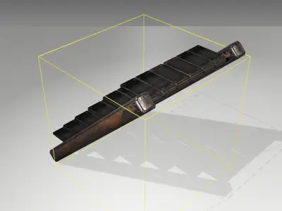 Futuristic Stairs - 15 - Rusty Textures Low-poly 3D model