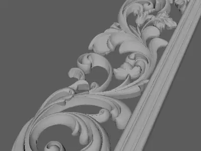 mirror ornate gold frame 3D model