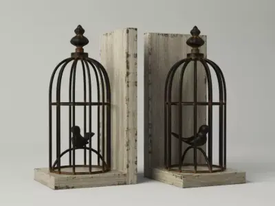 Birdcage Bookend 3D model