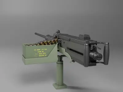 M2HB heavy machine gun  Free 3D model
