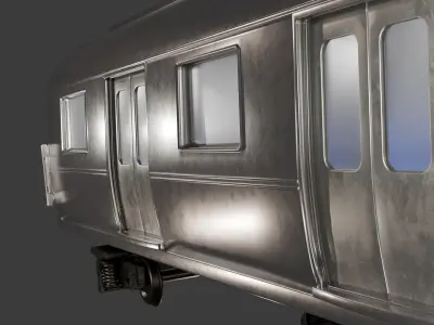 3D Metro Train Passenger Wagon 3D model