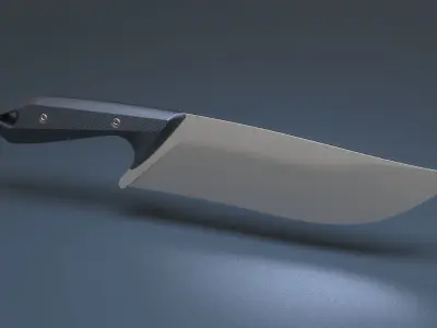 Hunting and combat modern kitchen knife 3D model
