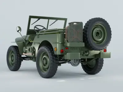 Willys MB Military Jeep High Detail 3D Model  3D model