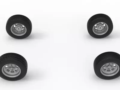 Wheel Set of Mod Lite Race car Scale 1 to 25 3D print model