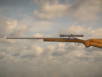 Western Rifle Low-poly 3D model