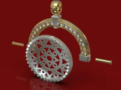 pendant with gem stones 3D print model