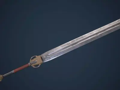 Fantasy Barbarian Sword PBR Low-poly 3D model