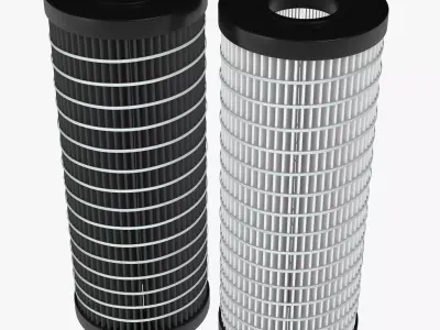Black and White Air Filters 3D model
