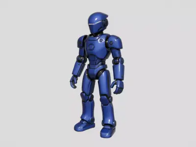 Mini Task Force Blue Articulated Robot Low-poly 3D model