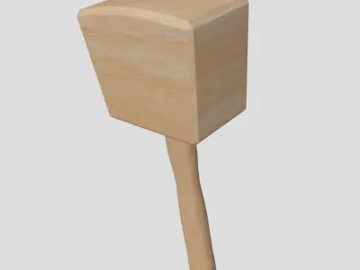 Wooden Hammer Low-poly 3D model purchase