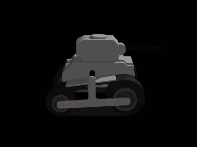 Stylized Low Poly Tank Heavy Cannon Game Ready Low-poly 3D model