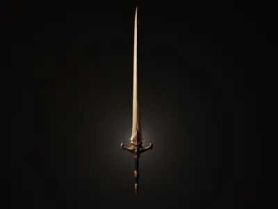 Medieval Knight Sword Set Low-poly 3D model