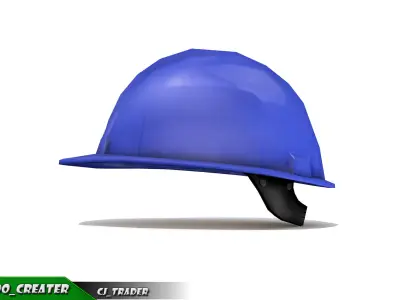 Worker Helmet Blue Safety Helmet Lowpoly 3d model Low-poly 3D model