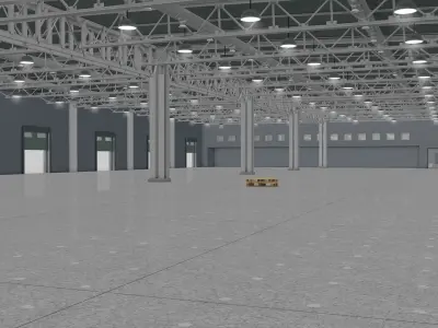Warehouse Interior with Pallet 3D model
