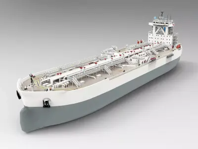TI Class Oil Carrier two colors Low-poly 3D model
