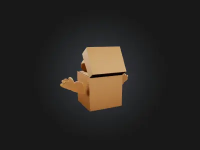 cartoon box Low-poly 3D model