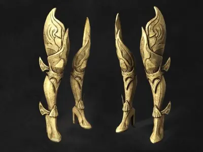 Royal Leg Armor Metal Asset Low-poly 3D model