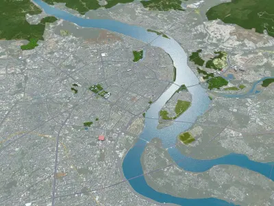 Chaozhou Guangdong Province China 40km Free low-poly 3D model