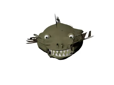 Fish Monster Free low-poly 3D model