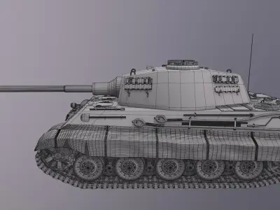 King Tiger Tank  Low-poly 3D model