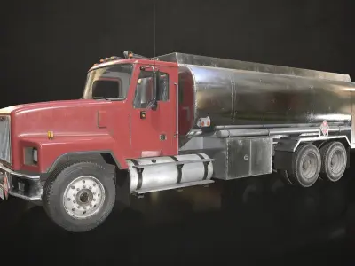 Classic Fuel Truck Low-poly 3D model