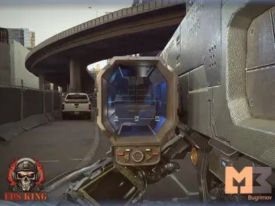 FPS Sci Fi Hands With Launcher Low-poly 3D model