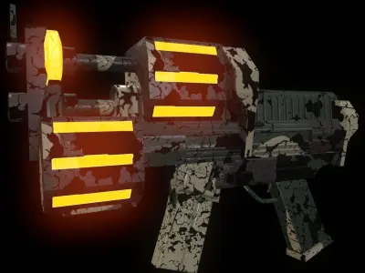 Submachine Gun Low-poly 3D model
