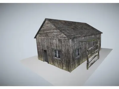 low poly house wooden Low-poly 3D model