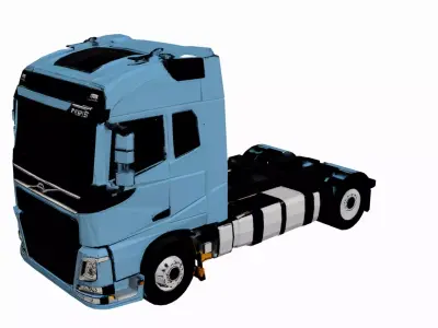 Volvo FH16 Low Poly Heavy Duty Semi Truck Low-poly 3D model