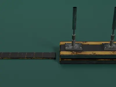 Industrial conveyor roller Low-poly 3D model