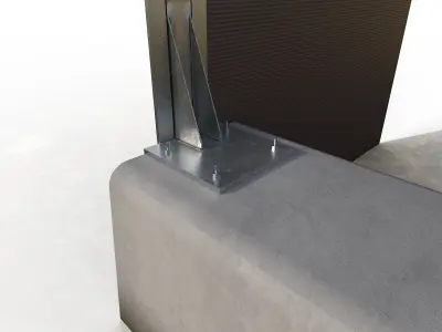 Temporary perimeter fence  hoarding set building site Low-poly 3D model