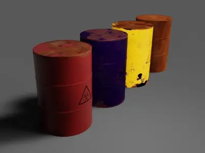 Metal Barrel Low-poly 3D model purchase