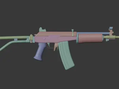 Galil  5 56 Low-poly 3D model