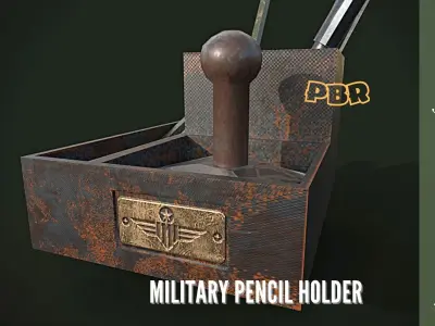 Military pencil holder 3D Low-poly Low-poly 3D model