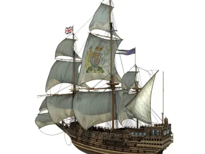England sailing warship 3D model