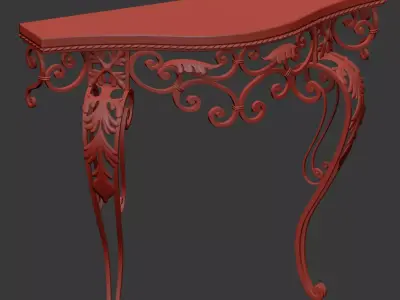 Console classic Antique French 3D model