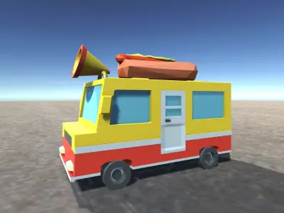 Hot Dog Truck Low-poly 3D model
