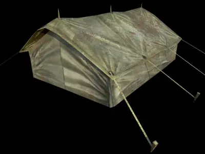 Military Tent - 2 - PBR - Textured Low-poly 3D model