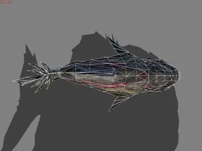 Piranhas Monster Fish Animal Low-poly 3D model