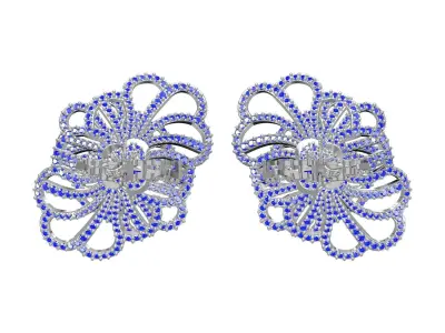 Antique Diamond Bird Jhumka Earring 3D print model