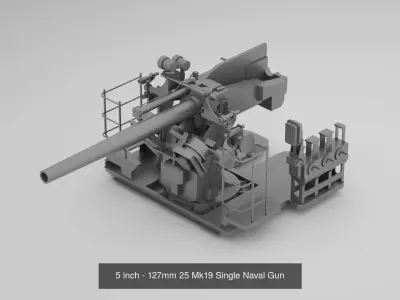 Complete World War 2 Naval Artillery and Equipment 3D Model Pack