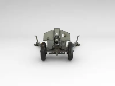 Low Poly M1938 M30 122mm Soviet howitzer Low-poly 3D model