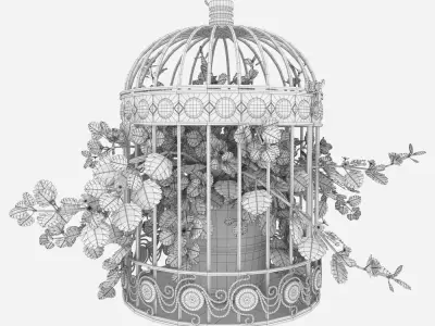 Ivy in a bird cage 3D model