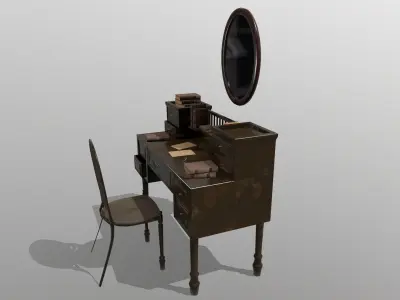 Writing Desk Low-poly 3D model